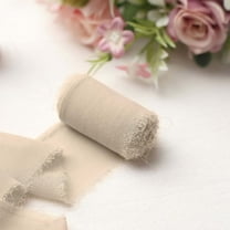 Efavormart 1.5" x 6 Yard - Set of 2  Chiffon Ribbon Rolls For Bouquets, Wedding Invitations & Gift Wrapping - Nude