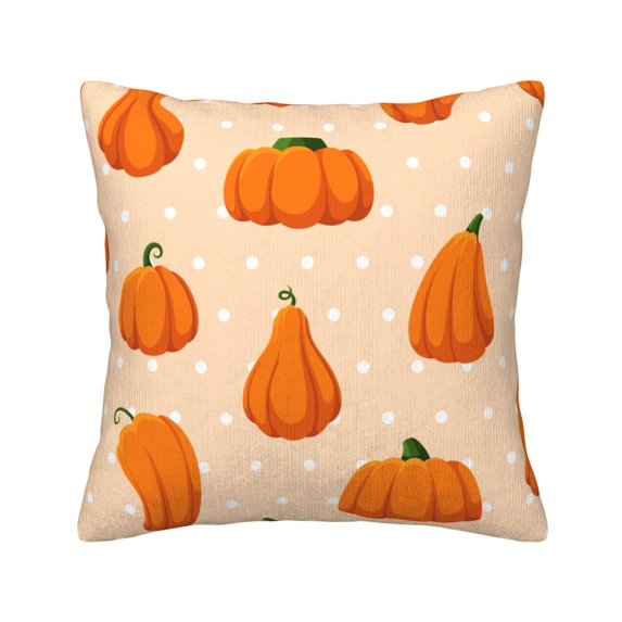 Square Throw Pillow Covers with Core, Cartoon Pumpkin Seaso Pillows for Sofa Beds, 18"x18"