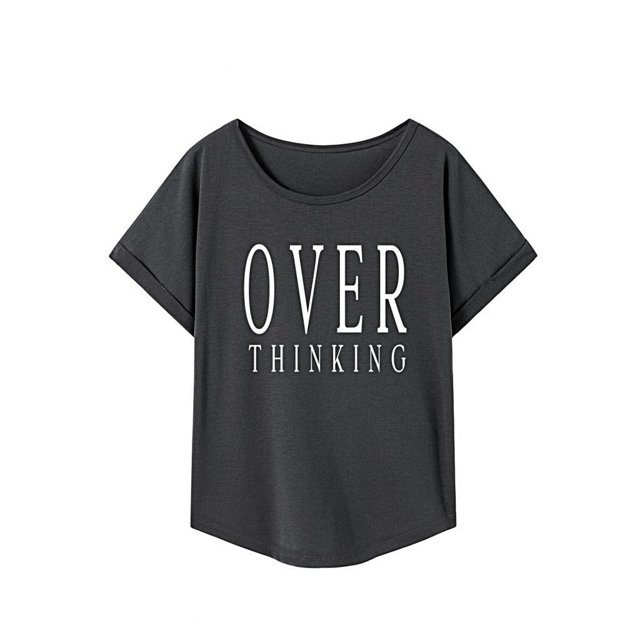 Camiseta para mujer con cuello redondo y ajuste regular, camiseta básica informal para acampar M
