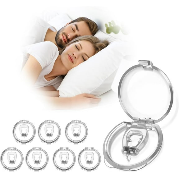 Anti Snoring Devices, Snore Stopper Upgraded Silicone Magnetic Anti Snoring Nose Clip, Effective to Stop Snoring, Professional Anti Snoring Nose Clip for Men and Women (8pc)1