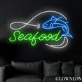 thumbnail image 3 of Glowneon Seafood Neon Sign, Seafood Restaurant Led Sign, Fishing Art, 3 of 4