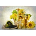 thumbnail image 2 of Bolokofsky, Ronald 32x23 White Modern Wood Framed Museum Art Print Titled - Sunflowers Seeds and Oil, 2 of 4