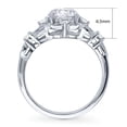 thumbnail image 4 of BERRICLE Sterling Silver Halo Wedding Engagement Rings Round Cut Cubic Zirconia CZ Vintage Inspired Art Deco Ring for Women, Rhodium Plated Size 8, 4 of 10