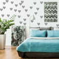 thumbnail image 3 of Unique Bargains Wall Sticker Self-stick PVC Heart Shape for Room Bedroom Grey 65pcs, 3 of 6