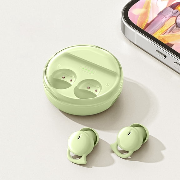 Earphones for Kids, Hwkond Sleep Earbuds Wireless Bluetooth Headset Bluetooth 5.3 Mini In Ear Dual Microphone Wearable Earphones For Sleeping, Green, Up to 60% Off