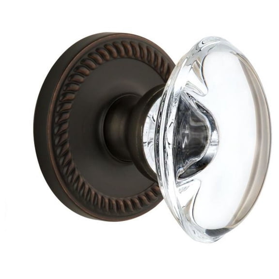 Grandeur Provence Crystal Door Knob with Newport Plate