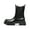 BLACK/PU, variant on BURUDANI Women Mid-Calf Chunky Platform Chelsea Combat Boots Lug-Sole Slip-On Ankle Booties