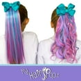 thumbnail image 6 of My Hair Popz Pink Colored Hair Extensions for Kids with Bow, Deluxe Synthetic Fiber Ponytail Hair Extensions, Heat and Tangle Resistant, 6 of 6