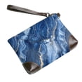 thumbnail image 3 of Leather Clutch 8 X 5. 5 In Wrist Strap And Hand Bag Easy To Carry Lightweight Waterproof And Durable Royalblue Marble_2, 3 of 6