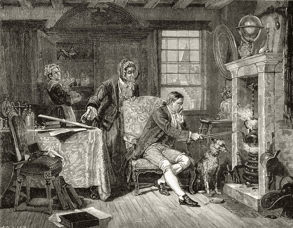 James Watt 1736 - 1819 Scottish Inventor And Mechanical Engineer Observing Steam Rising From A Kettle When He Was A Young Man From Nuestro Siglo Published Barcelona 1883 Canvas Art - Ken Welsh Design