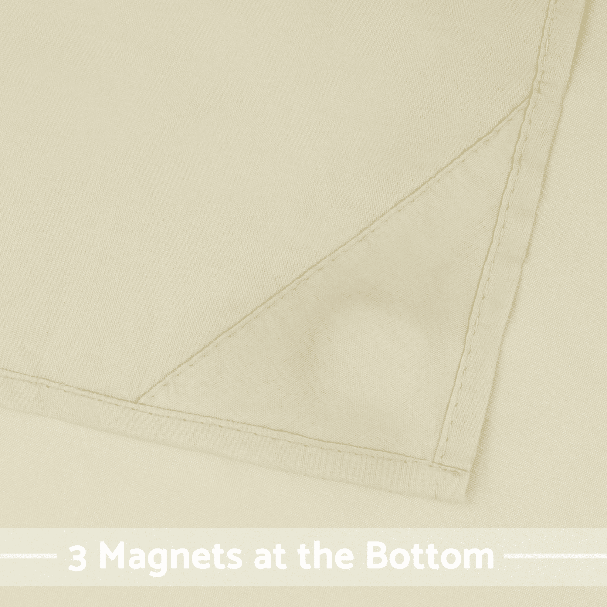 Mrs Awesome Waterproof Fabric Shower Curtain Liner Microfiber with 3 Magnets, Cream -72"x72"
