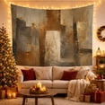 thumbnail image 3 of Sienna and Charcoal Blocks Around a Cream Center, Peaceful Abstract for Art Lovers, Earth Tone Wall Art, Housewarming Gift, Tapestry Wall Hanging for Bedroom and Living Room, 3 of 7