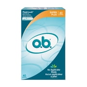 o.b. Tampons Super Plus Absorbency, Applicator Free Tampons, Fragrance-Free - 40ct