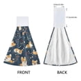 thumbnail image 4 of Corgis Poses Flower Pattern Hand Towels 2 Pack Quick Dry Velvet Soft with Velcro Kitchen Bath 14x18in, 4 of 7