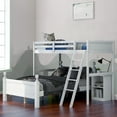 thumbnail image 2 of SESSLIFE Twin Over Full Bunk Bed with Cabinet and Ladder, Home Use Bunk Bed, Modern Separable Bunk Bed for Teens Adults, Heavy Duty Wooden Bunk Bed Frame, White, 2 of 11