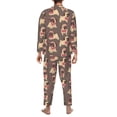 thumbnail image 7 of Salouo Cut Pug Print Button-Front Long Sleeve Pajama Set for Men, Soft 2Pjs Men's Long Sleeve Sleepwear -Medium, 7 of 7