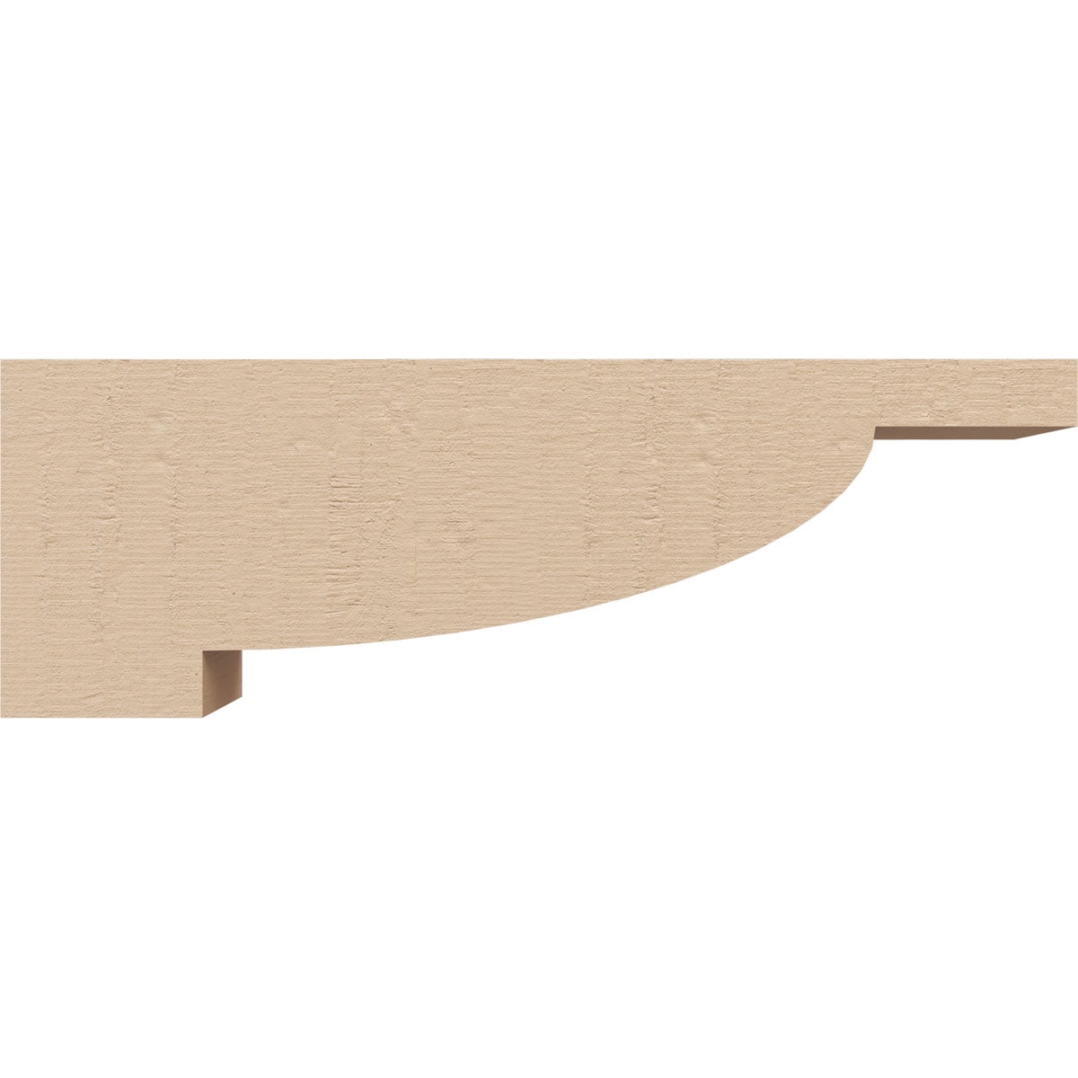 2"W x 12"D x 4"H Thin Alpine Rough Cedar Woodgrain TimberThane Corbel, Primed Tan