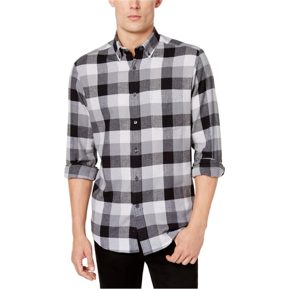 Club Room Chemise en Flanelle Buffalo pour Hommes, Noire, Petite