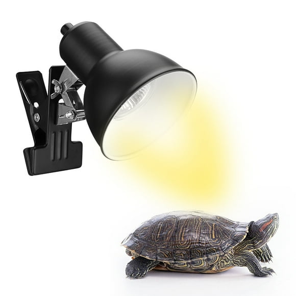 50W Reptile Heat Lamp, 360° Adjustable and Rotatable Solar Aquarium Lamp with Stand and Switch, UVA/UVB Clip Lamp for Lizards, Turtles and Other Reptiles (with 1 bulb)