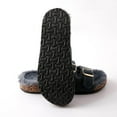 thumbnail image 6 of Roxoni Women's Open Toe Feather Slipper with Adjustable Double Buckle Cozy Cork Slide Sandal, 6 of 8