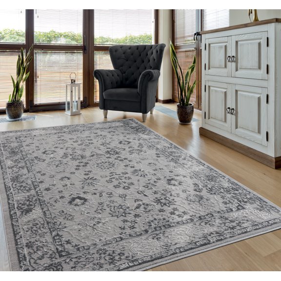 United Weavers Rasbora Arowana Traditional Bordered Accent Rug, Grey, 1'11" x 3'