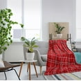 thumbnail image 5 of LSLJS Christmas Throw Blankets, 50x60 inch Flannel Green and Red Plaid Design Plush Throw Blankets Soft Warm Washable Thicken Air Condition Quilt Vintage Minimalism Blanket Christmas Gifts for Couch, 5 of 7