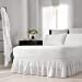 thumbnail image 3 of EASY FIT Baratta Elastic Wrap Around Bed Skirt, Easy On/Off Dust Ruffle (18-Inch Drop), Queen/King, White, 3 of 10