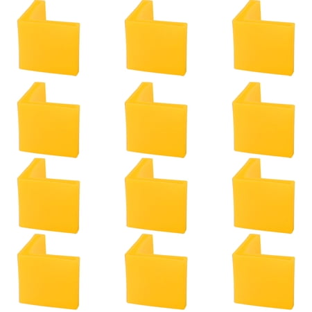 12 Pcs Yellow Plastic Angle Iron Foot L Shape Edge Leg Protector 50 x 50mm