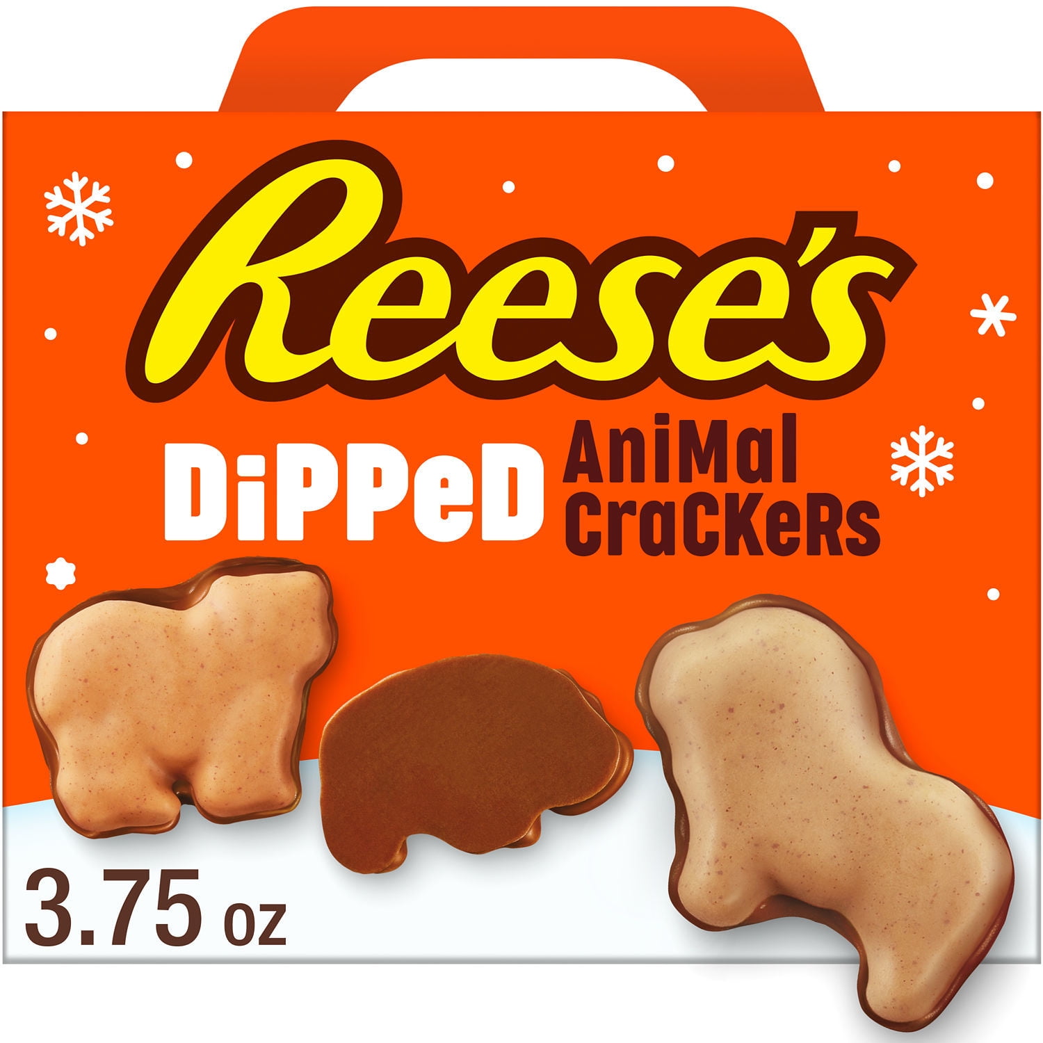 (2 pack) Reese's Milk Chocolate Peanut Butter Candy Christmas Dipped Animal Crackers, Box 3.75 oz