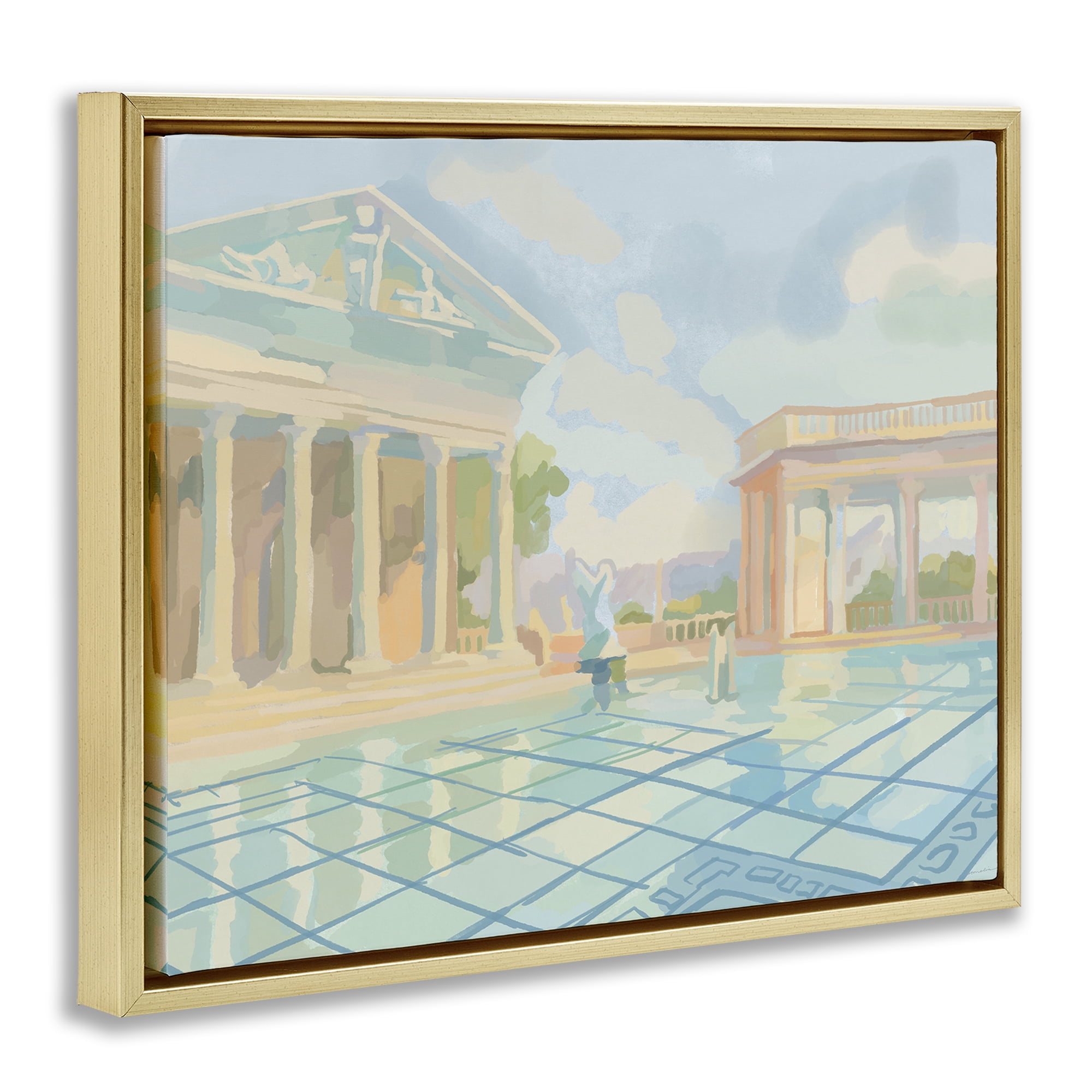Stupell Industries Sam Simeon Architecture Gold Framed Floater Canvas Wall Art, design by Amelia Noyes