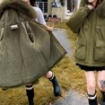 thumbnail image 3 of Scyoekwg Winter Coats for Women Short Puffer Jacket Thicken Long Sleeve Drawstring Parka Coats Hooded Padded Jacket Outerwear (Army Green,L), 3 of 5