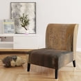 thumbnail image 5 of Designart "Into The Wild Gold Buffalo" Upholstered Modern Farmhouse Accent Chair - Arm Chair, 5 of 5