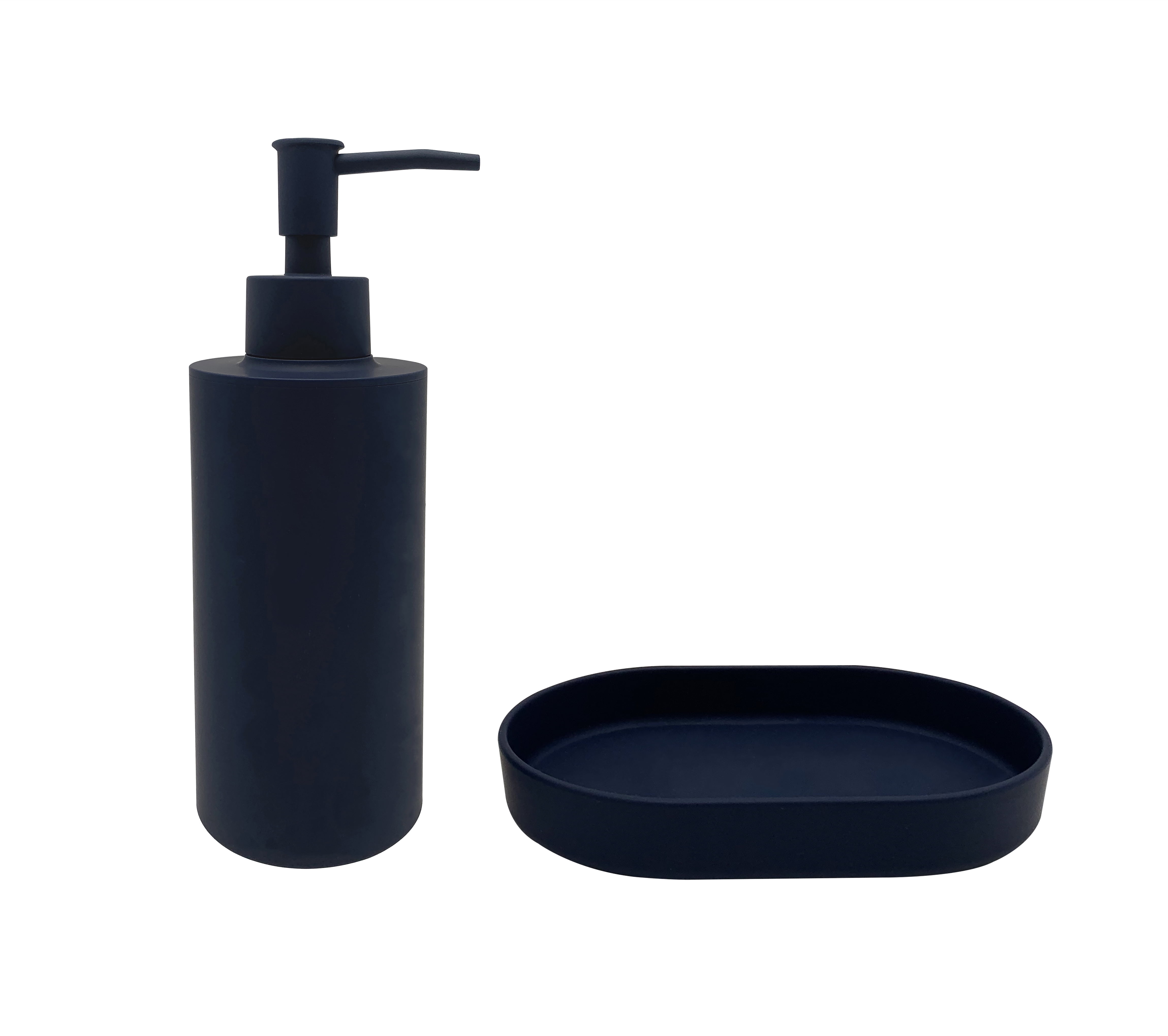 Mainstays 16-Piece Navy Blue Check Shower Curtain Bathroom Set – Fabric Curtain with Rug, Hooks, Soap Dispenser & Tray