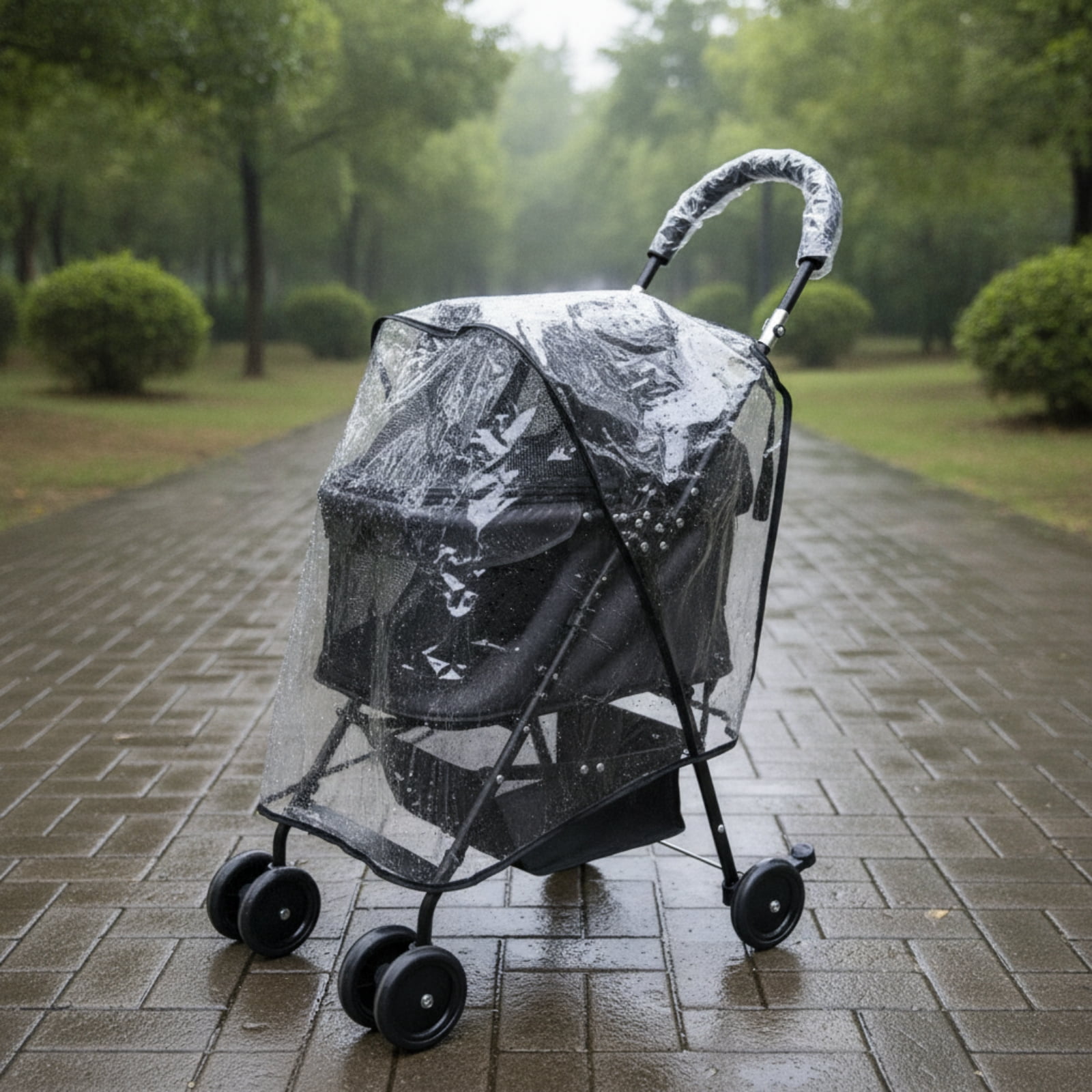 Segolike Pushchair Rain Cover Stroller Shield Weather Guard Clear PVC Ventilation Panel for Four Wheel Models and Daily Outdoor Walks