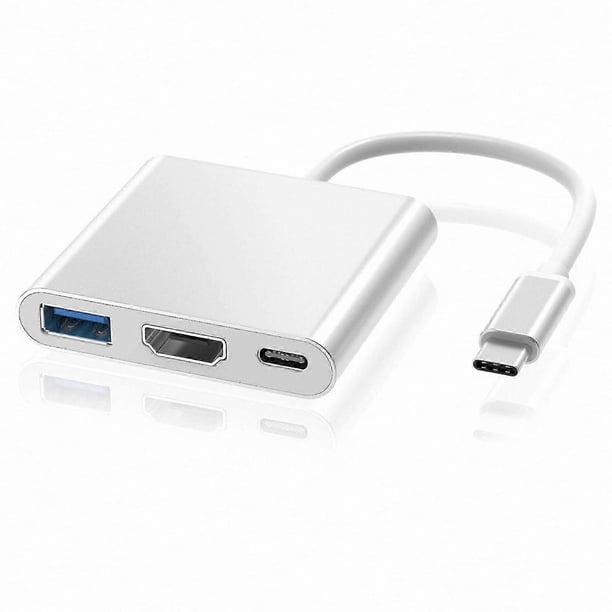 USB C to HDMI Adapter with USB 3.0 Port and Charging Function, 4K Compatible Type C Hub Converter