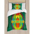 thumbnail image 3 of Tiki Bar Duvet Cover Set Queen Size, Tiki Surf Bar Sun Lounge Holiday Vacation Theme Surfboard Crab Starfishes Print, Decorative 3 Piece Bedding Set with 2 Pillow Shams, Multicolor, by Ambesonne, 3 of 3