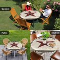 thumbnail image 4 of Texas Star Red Round Tablecloth for 36-44 Inch Tables, Fitted Table Cover with Elastic Edge, Farmhouse Berry Wooden Vintage Waterproof Outdoor Table Cloth Protector for Patio Garden Dinner Picnic, 4 of 9