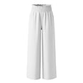 thumbnail image 6 of Miluxas Girl's Wide Leg Pants Elastic Waist Summer Boho Palazzo Pants Beach Vacation Casual Trousers White 14-15Years, 6 of 7