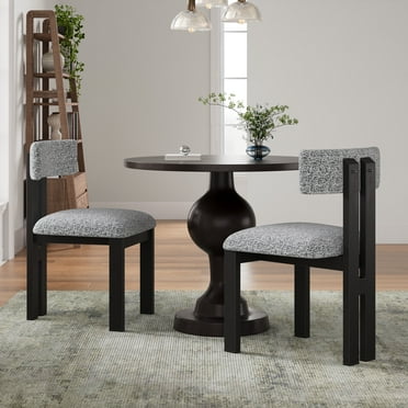 CoSoTower Upholstered Armless Dining Chairs with Metal Legs, Set of 2,Black White