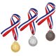 thumbnail image 1 of GADPIPARTY 3 medallas de premio de metal con cintas, medallas de bronce doradas y plateadas para competiciones deportivas, 1 of 7