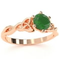 thumbnail image 2 of Celtic Trinity Knot Emerald Engagement Ring In 14k Rose Gold, 2 of 6