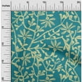 thumbnail image 2 of oneOone Cotton Cambric Dark Teal Green Fabric Asian Block Fabric For Sewing Printed Craft Fabric By The Yard 56 Inch Wide, 2 of 4