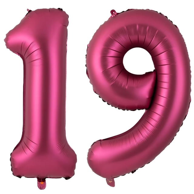 Globo LVMOQIQIU, 40 cm, borgoña, número 19, 2 globos de aluminio