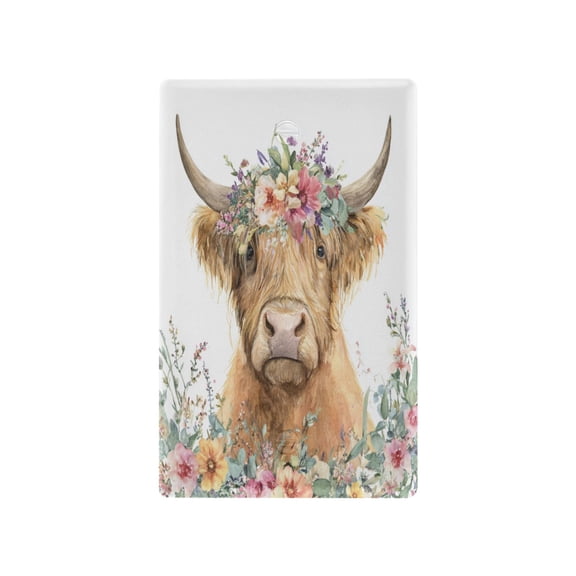 Light Switch Cover Switch Plate Outlet Cover Plug Cover for Electrical Unused Outlet Cover Highland Cow with Flowers