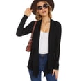 thumbnail image 3 of Cizayoi Women's Draped Open Front Light Weight Cardigan Sweater, 3 of 11