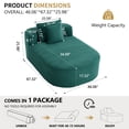 thumbnail image 6 of UHOMEPRO Oversized Chaise Lounge Sofa, Corduroy Chaise Lounge Chair with 46 Inch Wide Seat, Deep Seat Boneless Couch Floor Sofa Bed with 2 Pillows, No Assembly, Green, 6 of 10
