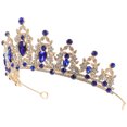 thumbnail image 4 of Tiaras de boda con diamantes de imitación, corona nupcial con diamantes de imitación, corona para mujer y niña, tiara para fiesta, 4 of 7