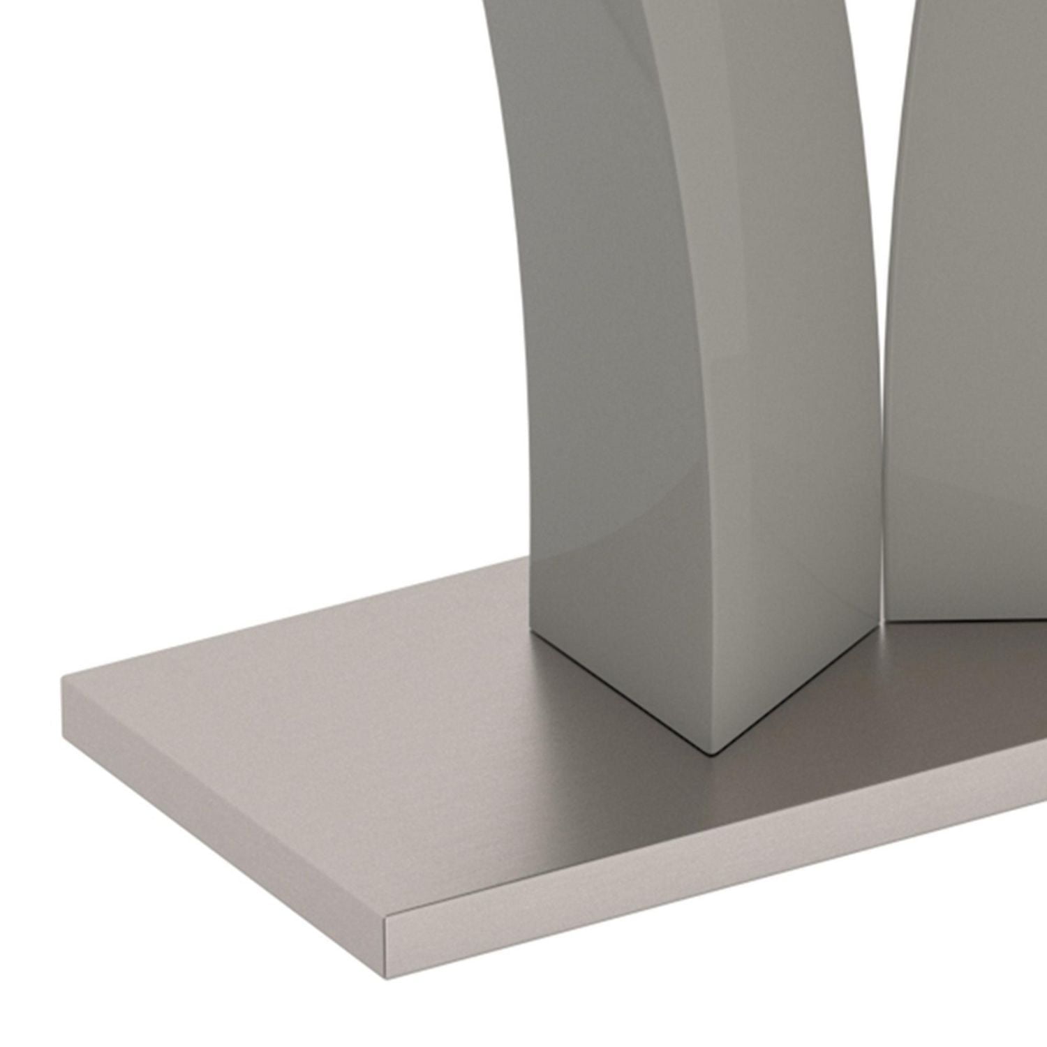 Contemporary Faux Marble & Stainless Steel Console Table in Grey