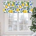 thumbnail image 5 of Vintage Lemon Valances for Windows, 60 x 18in, Watercolor Blue Flowers Rod Pocket Kitchen Valance Curtain Light Filtering Window Treatments for Living Room Bedroom, 1 Panel, 5 of 7