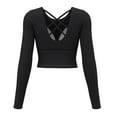 thumbnail image 5 of Workout Crop Tops for Women Long Sleeve Quick Dry Breathable Yoga Tees with Thumb Holes Slim Fit Gym Clothes (XL, Black), 5 of 7